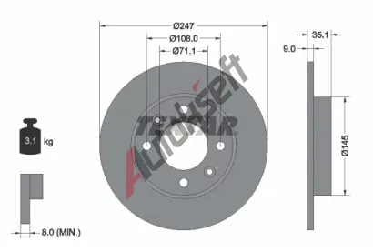 TEXTAR Brzdov kotou PRO - 247 mm TXT 92111703, 92111703