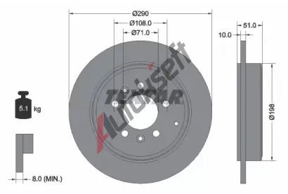 TEXTAR Brzdov kotou - 290 mm TXT 92112000, 92112000