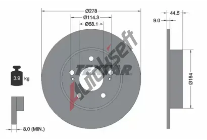 TEXTAR Brzdov kotou PRO - 278 mm TXT 92113103, 92113103