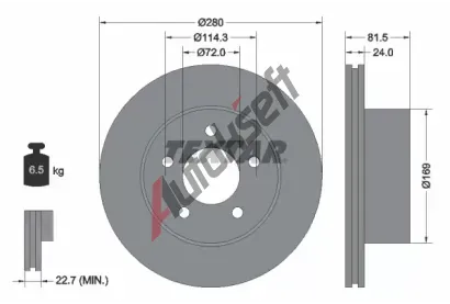 TEXTAR Brzdov kotou - 280 mm TXT 92113500, 92113500
