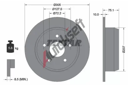 TEXTAR Brzdov kotou - 305 mm TXT 92113700, 92113700