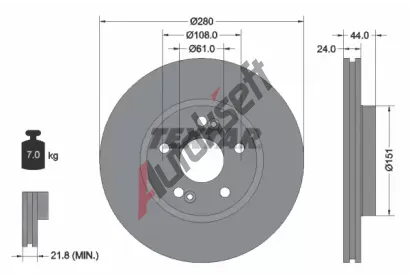 TEXTAR Brzdov kotou PRO - 280 mm TXT 92113803, 92113803