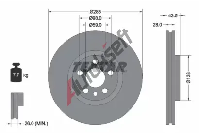 TEXTAR Brzdov kotou PRO - 285 mm TXT 92115003, 92115003