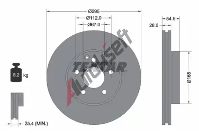 TEXTAR Brzdov kotou PRO - 295 mm TXT 92115205, 92115205
