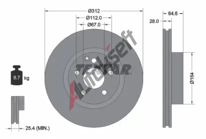 TEXTAR Brzdov kotou PRO+ - 312 mm TXT 92115305, 92115305