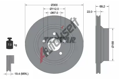 TEXTAR Brzdov kotou PRO - 300 mm TXT 92115505, 92115505