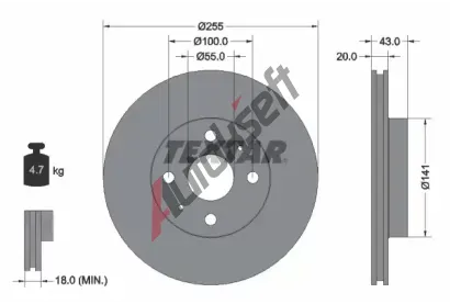 TEXTAR Brzdov kotou PRO - 255 mm TXT 92115603, 92115603