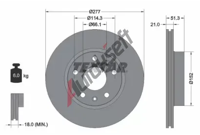 TEXTAR Brzdov kotou PRO - 277 mm TXT 92115703, 92115703