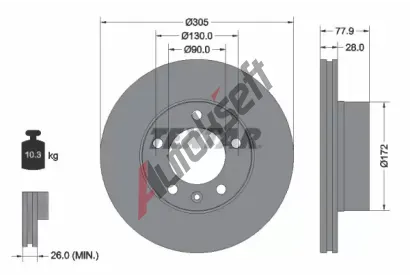 TEXTAR Brzdov kotou PRO - 306 mm TXT 92115903, 92115903