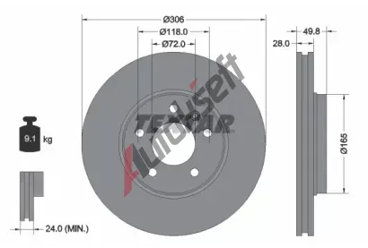 TEXTAR Brzdov kotou PRO+ - 306 mm TXT 92116005, 92116005
