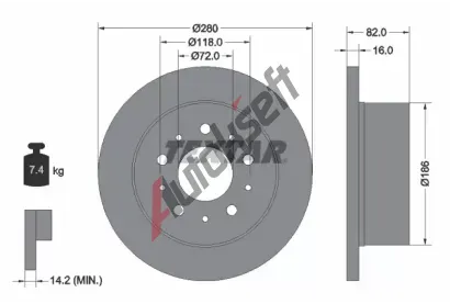 TEXTAR Brzdov kotou - 280 mm TXT 92116100, 92116100