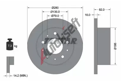 TEXTAR Brzdov kotou PRO - 280 mm TXT 92116203, 92116203