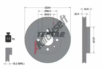 TEXTAR Brzdov kotou PRO - 240 mm TXT 92118003, 92118003