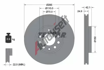 TEXTAR Brzdov kotou PRO+ - 285 mm TXT 92118705, 92118705