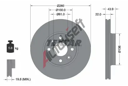 TEXTAR Brzdov kotou PRO - 260 mm TXT 92119203, 92119203