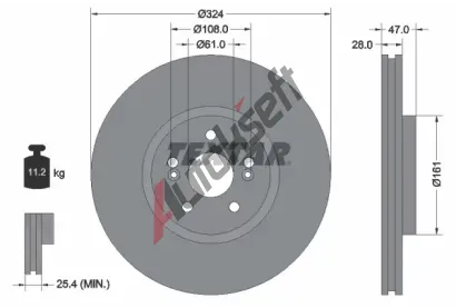 TEXTAR Brzdov kotou PRO+ - 324 mm TXT 92119405, 92119405