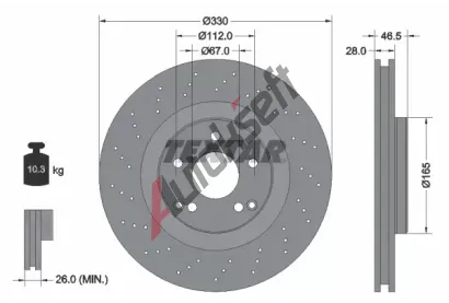 TEXTAR Brzdov kotou PRO - 330 mm TXT 92119803, 92119803