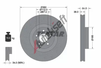 TEXTAR Brzdov kotou PRO - 360 mm TXT 92120305, 92120305