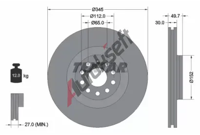 TEXTAR Brzdov kotou PRO+ - 345 mm TXT 92120605, 92120605