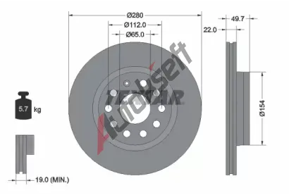 TEXTAR Brzdov kotou PRO - 280 mm TXT 92120705, 92120705