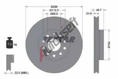 TEXTAR Brzdov kotou PRO - 288 mm TXT 92120805, 92120805