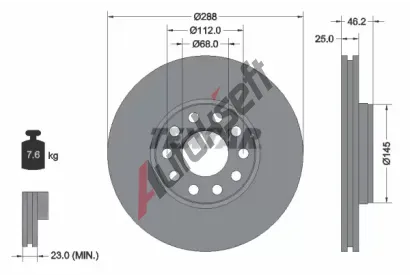 TEXTAR Brzdov kotou PRO+ - 288 mm TXT 92121005, 92121005