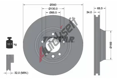 TEXTAR Brzdov kotou PRO - 350 mm TXT 92121805, 92121805