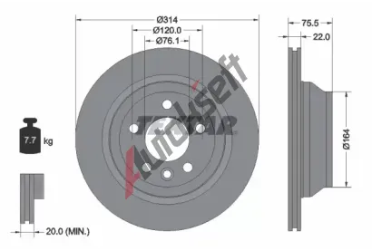 TEXTAR Brzdov kotou PRO - 314 mm TXT 92121903, 92121903