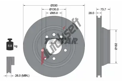 TEXTAR Brzdov kotou PRO - 330 mm TXT 92122005, 92122005