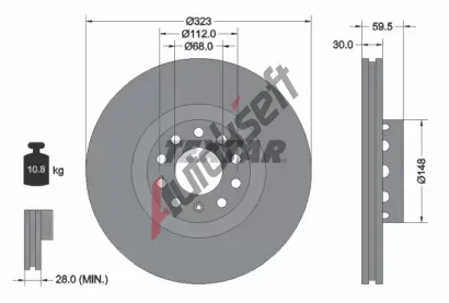 TEXTAR Brzdov kotou PRO - 323 mm TXT 92122103, 92122103