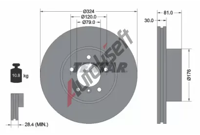 TEXTAR Brzdov kotou PRO - 324 mm TXT 92122805, 92122805