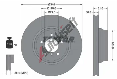 TEXTAR Brzdov kotou PRO - 348 mm TXT 92122905, 92122905