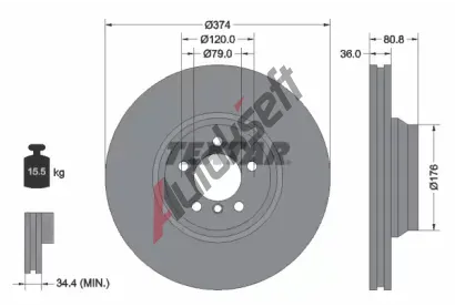 TEXTAR Brzdov kotou PRO - 374 mm TXT 92123003, 92123003