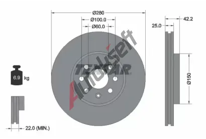 TEXTAR Brzdov kotou PRO - 280 mm TXT 92124603, 92124603