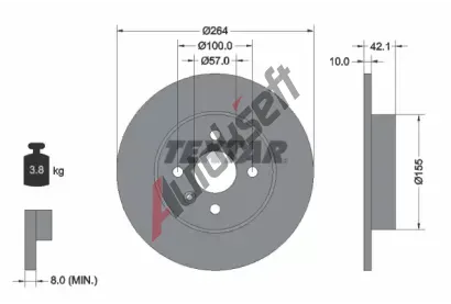 TEXTAR Brzdov kotou PRO - 264 mm TXT 92124703, 92124703