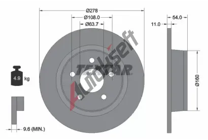TEXTAR Brzdov kotou PRO - 278 mm TXT 92124903, 92124903