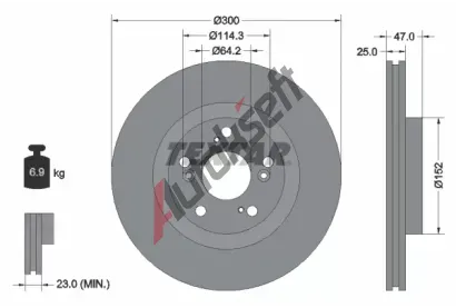 TEXTAR Brzdov kotou - 300 mm TXT 92125000, 92125000
