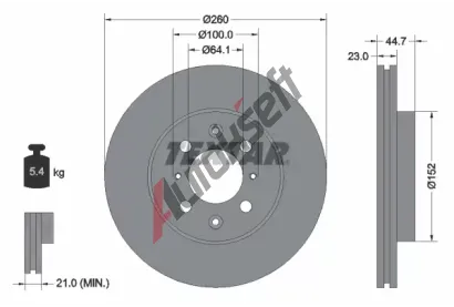 TEXTAR Brzdov kotou - 260 mm TXT 92125200, 92125200