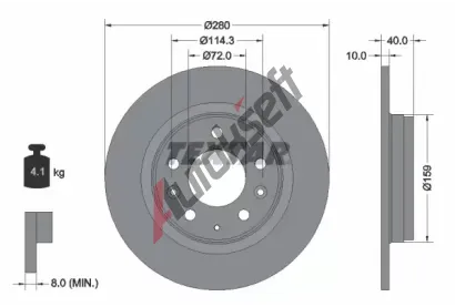 TEXTAR Brzdov kotou PRO - 280 mm TXT 92125603, 92125603
