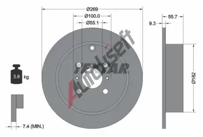 TEXTAR Brzdov kotou PRO - 269 mm TXT 92126203, 92126203