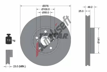 TEXTAR Brzdov kotou PRO - 276 mm TXT 92126403, 92126403