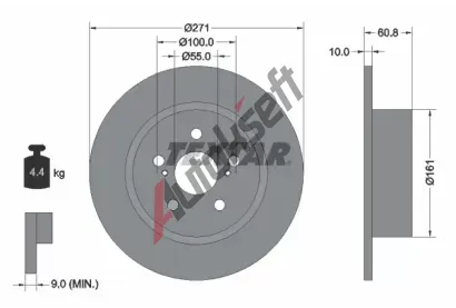 TEXTAR Brzdov kotou PRO - 271 mm TXT 92126503, 92126503