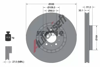 TEXTAR Brzdov kotou PRO+ - 336 mm TXT 92126705, 92126705