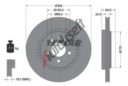 TEXTAR Brzdov kotou PRO - 308 mm TXT 92126803, 92126803