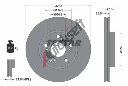 TEXTAR Brzdov kotou - 282 mm TXT 92128400, 92128400