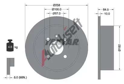 TEXTAR Brzdov kotou - 258 mm TXT 92129000, 92129000