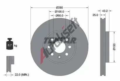 TEXTAR Brzdov kotou PRO - 280 mm TXT 92129303, 92129303