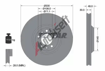 TEXTAR Brzdov kotou PRO - 330 mm TXT 92129503, 92129503