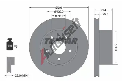 TEXTAR Brzdov kotou - 297 mm TXT 92129700, 92129700