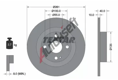 TEXTAR Brzdov kotou - 261 mm TXT 92130200, 92130200